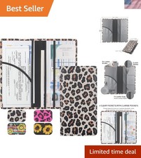 Luxurious Eco-Friendly Car Insurance Card Wallet with Magnetic Closure - Leopard