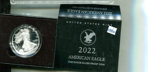 2022 S AMERICAN SILVER EAGLE DOLLAR PROOF COIN ORIGINAL GOVERNMENT BOX 7936T