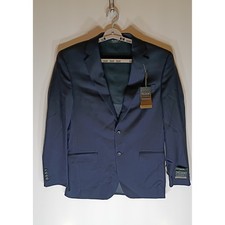 Jos A Bank Traveler Travel Tech Blazer Mens 41 Long Navy Blue Slim Fit Wool Suit