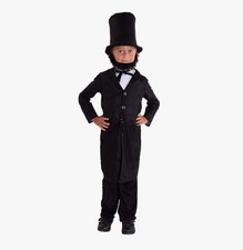 Morph Abraham Lincoln Costume, for Kids, Boys Halloween-No Beard