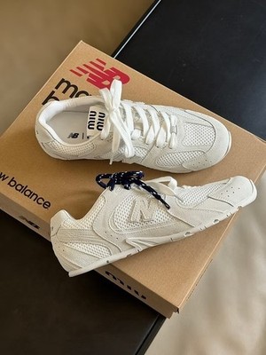 miumiu×New Balance スニーカー New Balance x Miu Miu Open Back White Shoes - E-SEVEN STORE
