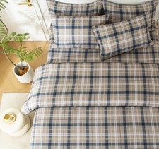 7PCS Full Gingham Comforter and Set  Plaid Bedding Set with 1 Comforter,1 Fla...