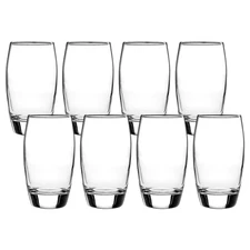 Mainstays Ellendale 8-Piece Drinkware, 16 oz Glass, Dishwasher Safe BPA Free