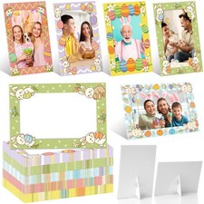 AmazingSpark 50 Pack Easter Picture Frame 4 x 6 Paper Photo Ornament Bulk Bun...