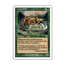 WOTC MtG 7th Ed Gang of Elk (U) (Foil) EX