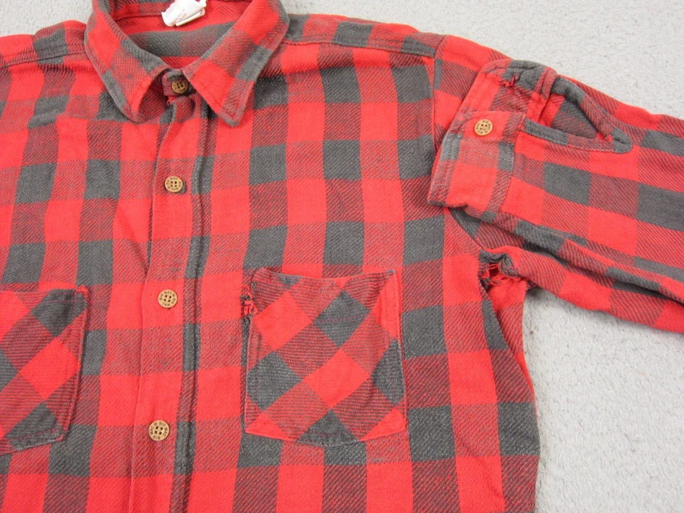 True Vintage Big Mac Shirt Mens Large Red Plaid Flannel JC Penney 60s 70s USA - Image 3 of 4