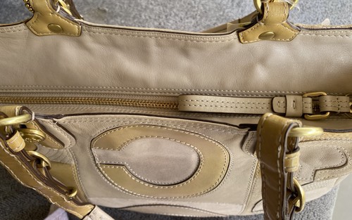NWT COACH MIA Inlaid C Tote Purse Handbag Natural Multicolor 15748 Patchwork - Picture 8 of 9