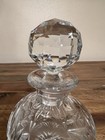 Cut Glass Perfume Bottle with Faceted Stopper, 5 Inch Decorative Bottle Vintage — photo 3