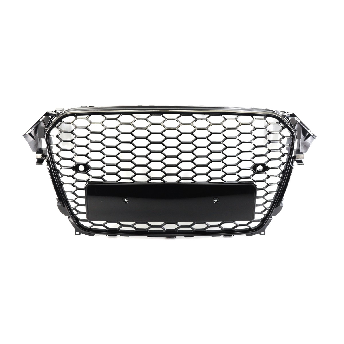 Honeycomb RS4 Style Front Grille+Fog Light Grille Covers For Audi A4 B8.5 13-16