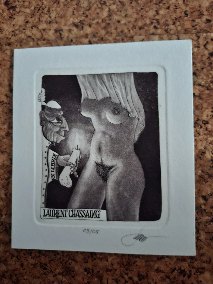 Tony Torrilhon Akt Erotik Kupferstich sign. limitiert 03/05 + Einladungskarte