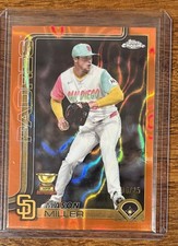 2025 Topps Chrome Mason Miller Gold Rookie Cup Orange Ray Wave Refractor /25 SSP