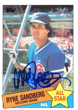Ryne Sandberg autographed baseball card 1985 Topps #713 All Star (Cubs)