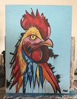 Original Acrylic 12x16 Bird Painting Rooster Canvas Wall Art Bedroom Decor — photo 3