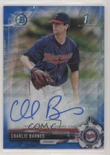 2017 Bowman Draft Chrome Pick Blue Wave Refractor /150 Charlie Barnes Auto 8k4