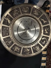 RARE Original AIRGUIDE Horoscope Zodiac BAROMETER Themometer Humidity 14"    MCM