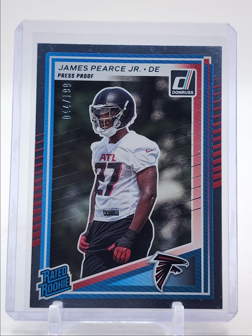 JAMES PEARCE JR. 2025 DONRUSS RATED ROOKIE PRESS PROOF SILVER RC /199 Q5829
