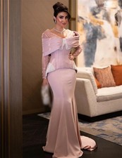 Classic Sheath Jersey Sequined Pleat Trumpet V-neck Sexy Evening Dresses