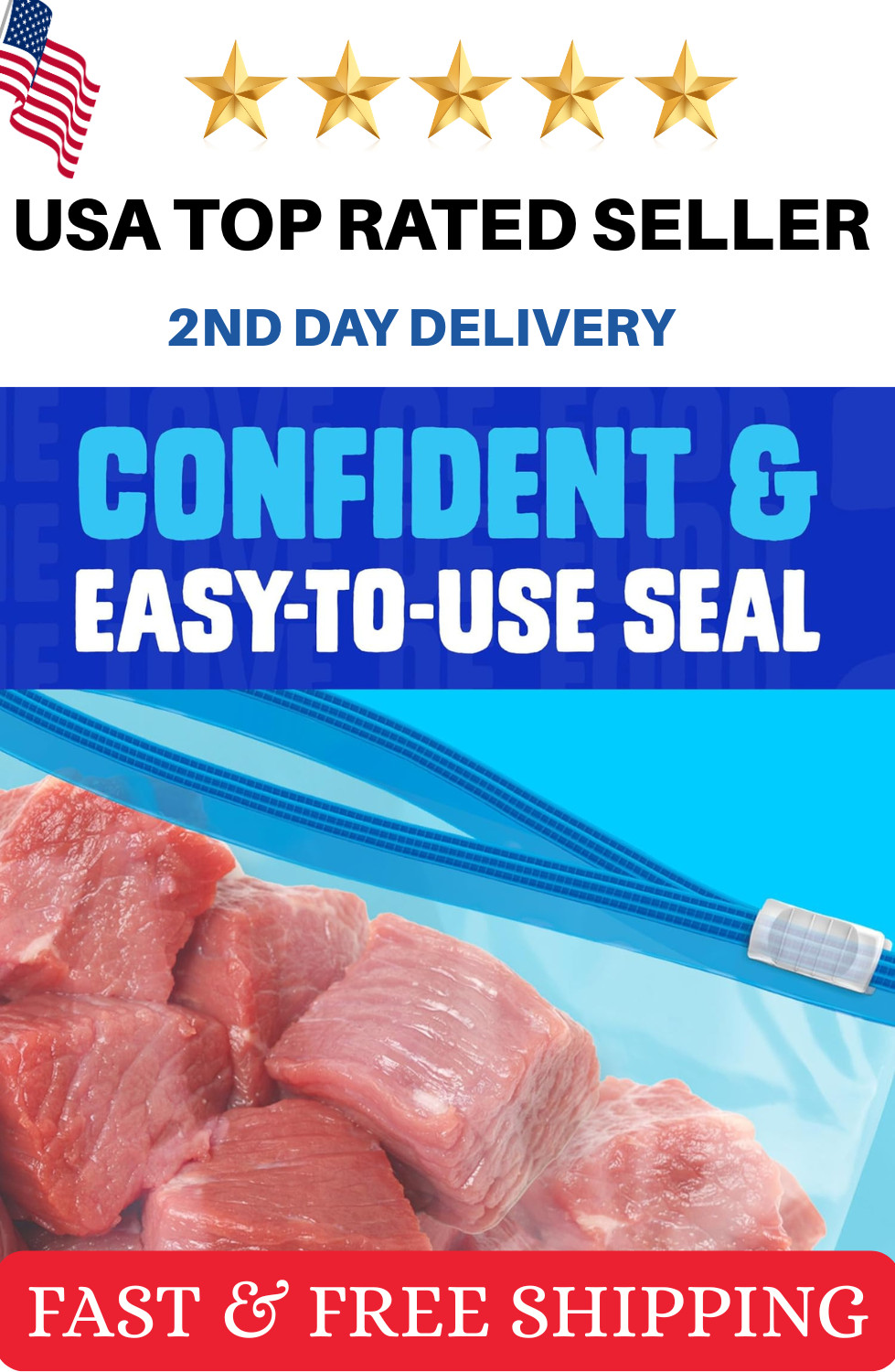 Ziploc Gallon Freezer Bags Food Storage Grip 'N Seal Zip Lock Bags 28 Count