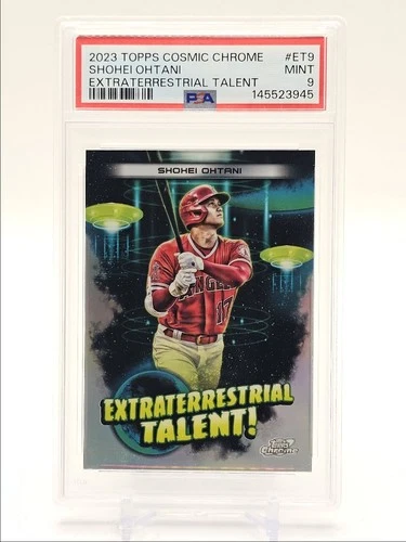 SHOHEI OHTANI 2023 TOPPS COSMIC CHROME EXTRATERRESTRIAL TALENT! PSA 9 Q0856
