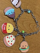 PreOwned Squishmallows Food Interchangeable Charm Bracelet: 5 Charms Included