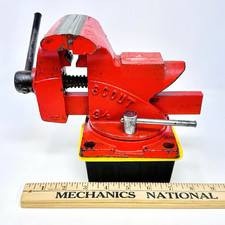 CLEAN Vintage 1950s Wilton SCOUT 3-1/2" Swivel Base Bench Vise w/ Anvil USA Made