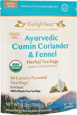 Organic Digest & Detox CCF Tea | Eco-friendly, Compostable Pyramid Tea Bags |...