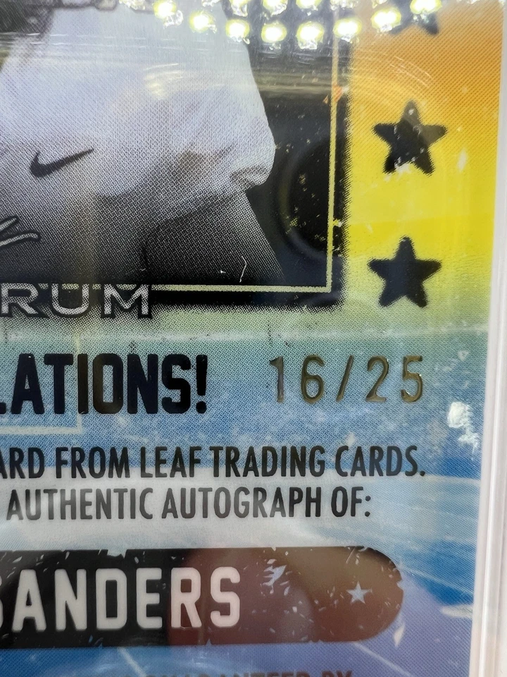 2024 Leaf Electrum Shedeur Sanders AAA SLV Board TD Etch Foil /25 PSA 9 MINT - Image 3 of 4