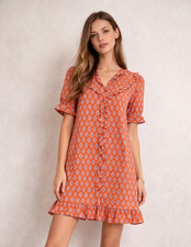 SANDRO Mini Orange Viscose Dress Size 36