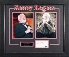 Kenny Rogers Authentic Signed 3x5 Index Card Framed Display Autographed BAS