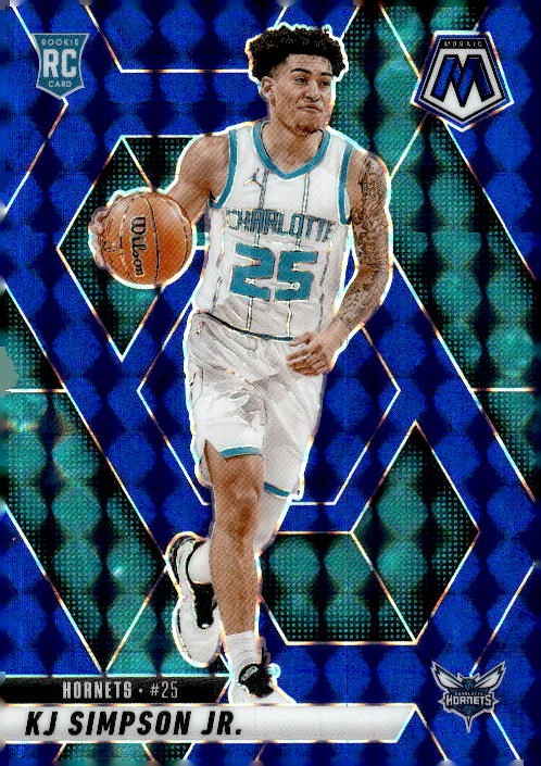 2024-25 Panini Mosaic #239 KJ Simpson Jr. Blue Mosaic #/199
