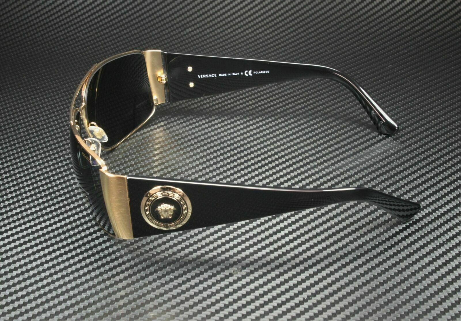 VERSACE VE2163 100281 Gold Dark Gr Polarized Men's Sunglasses 63 mm thumbnail 4