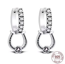 Image of Horseshoe Silver Earrings 925 Silver Earrings