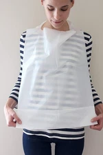 X Large Disposable Food Bibs 1.4 Mil Plastic Crumb Catching Pocket 16X24 Inches