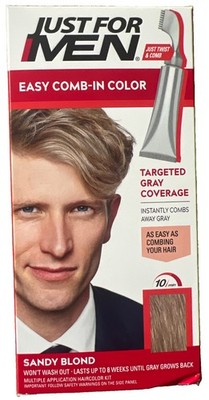 Just For Men Easy Comb-in Gray Hair Color with Applicator, Sandy Blonde