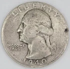 1940 Washington Quarter 90% Silver Coin / You Buy What You See
