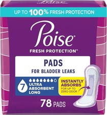 Poise Incontinence  Postpartum Pads for Bladder Leaks, 7 Drop- 78 COUNT 