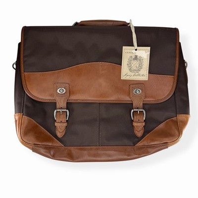 Cutter & Buck Legacy Messenger Laptop Briefcase Leather & Nylon New with Defects