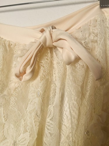 Cream Lace Wrap Cover Up Skirt Maxi Sheer Boho Beach Swim Coverup Tie Waist - Bild 5 von 13