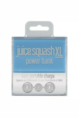 Batterie Externe Juice Squash 2 XL 5600 MAh – Aqua Et Noir – Power Bank Portable