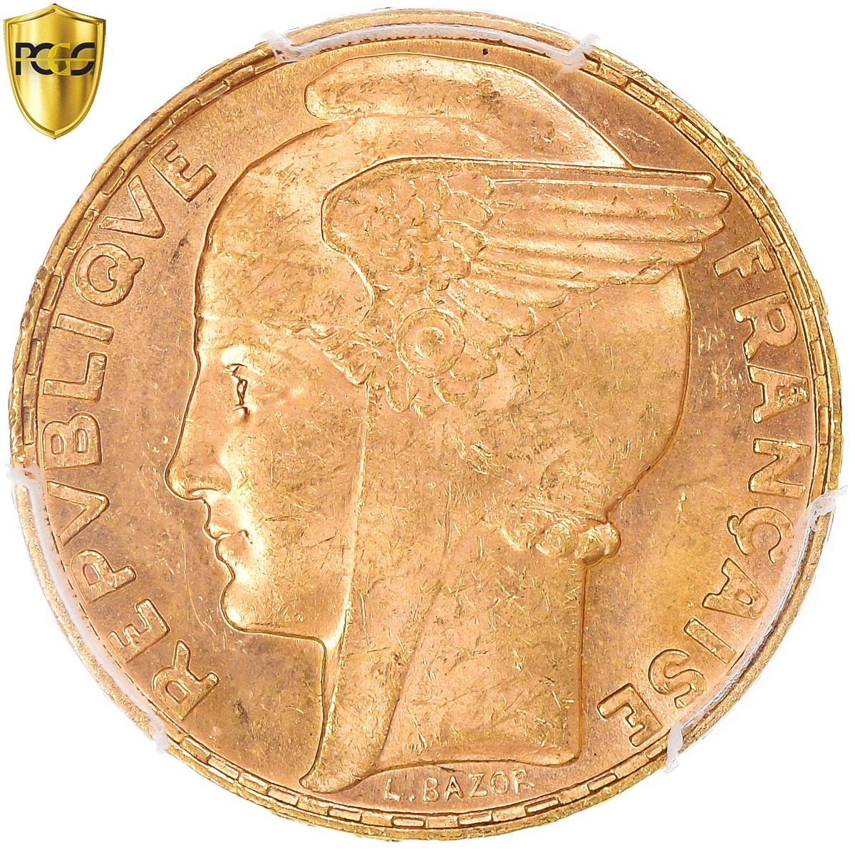 869426] Coin, France, Bazor, 100 Francs, 1935, Paris, PCGS, MS63 