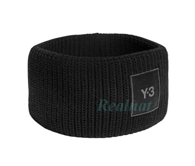 ※みち※【人気廃盤】Y-3 ワイスリーロゴ ヘアバンド BK フリーサイズ ADIDAS Y-3 YOHJI YAMAMOTO UNISEX BLACK 100% MERINO HEADBAND