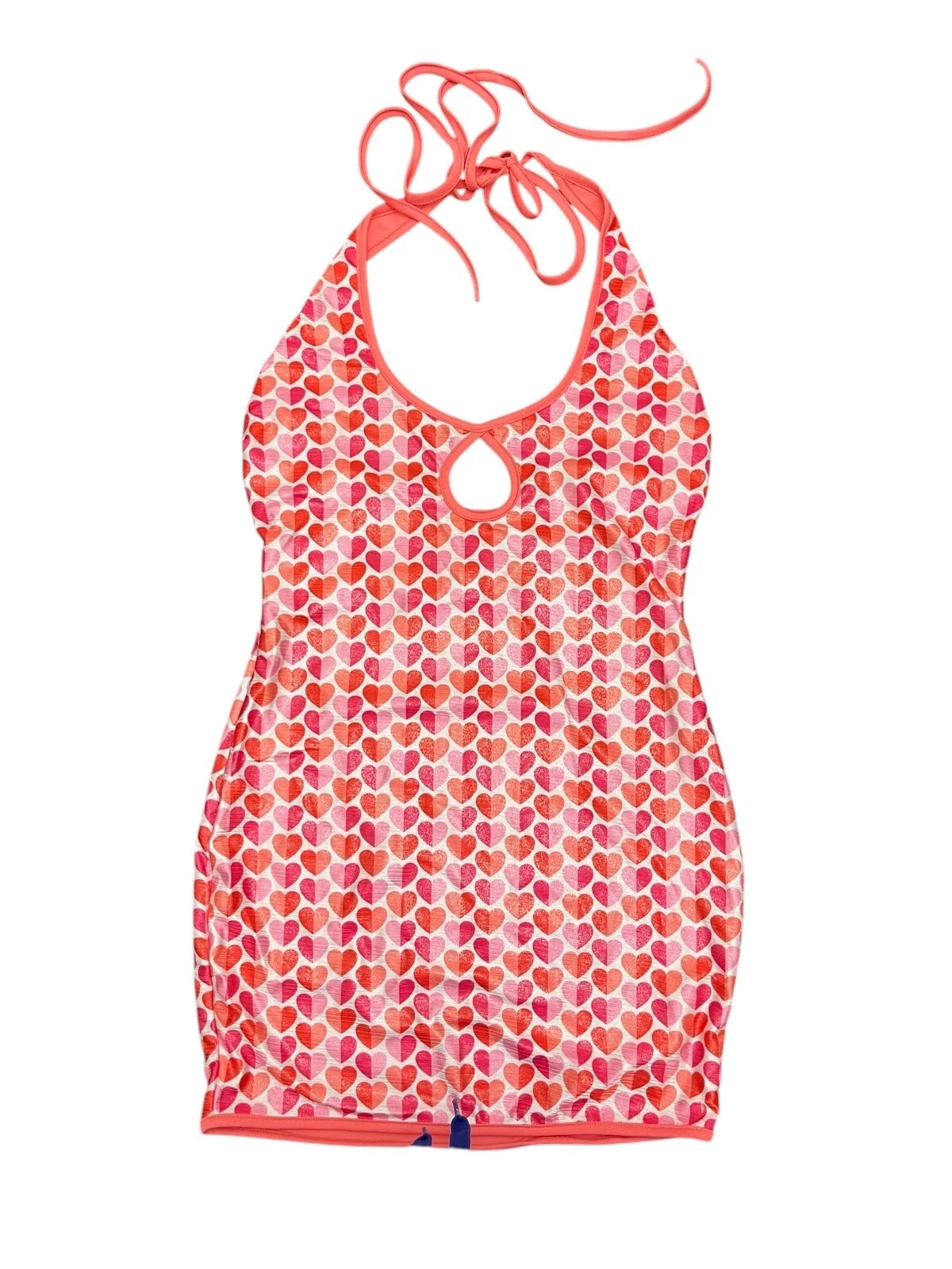 Lucy In The Sky Halter Mini Abito Bodycon Flirty Romantico Cuore Rosa San Valentino M