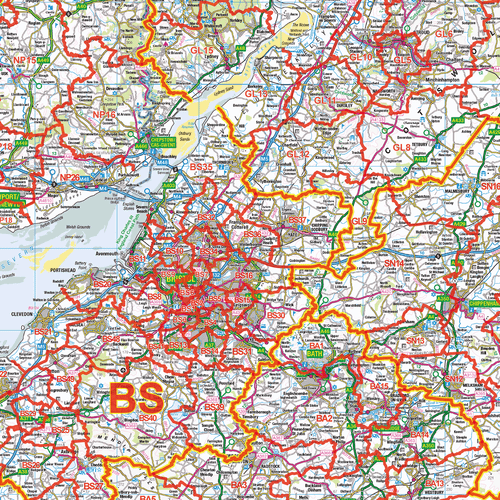 South West England Postcode Districts, Map of SW England Postcodes - Picture 2 of 6