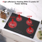 30 Inch Cooktop 4 Burners Built-In Electric Stove Glass Protection 6700W USA