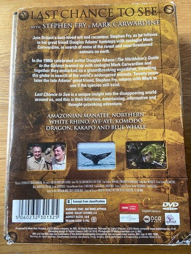 Stephen Fry - LAST CHANCE TO SEE Full Series DVD set 2011 Douglas Adams Interest - Picture 2 of 3