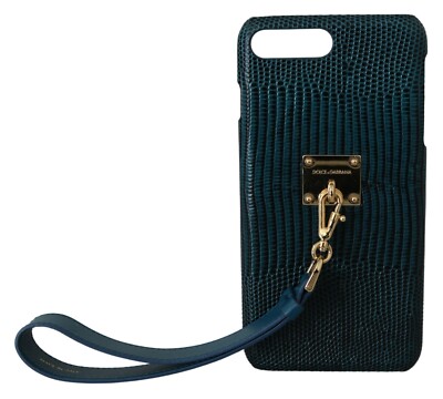 DOLCE & GABBANA Phone Case Cover Blue DG wristlet Logo iPhone7-8Plus RRP$600