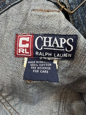 Vintage Ralph Lauren Chaps Overalls Mens Size L 90s Denim Workwear