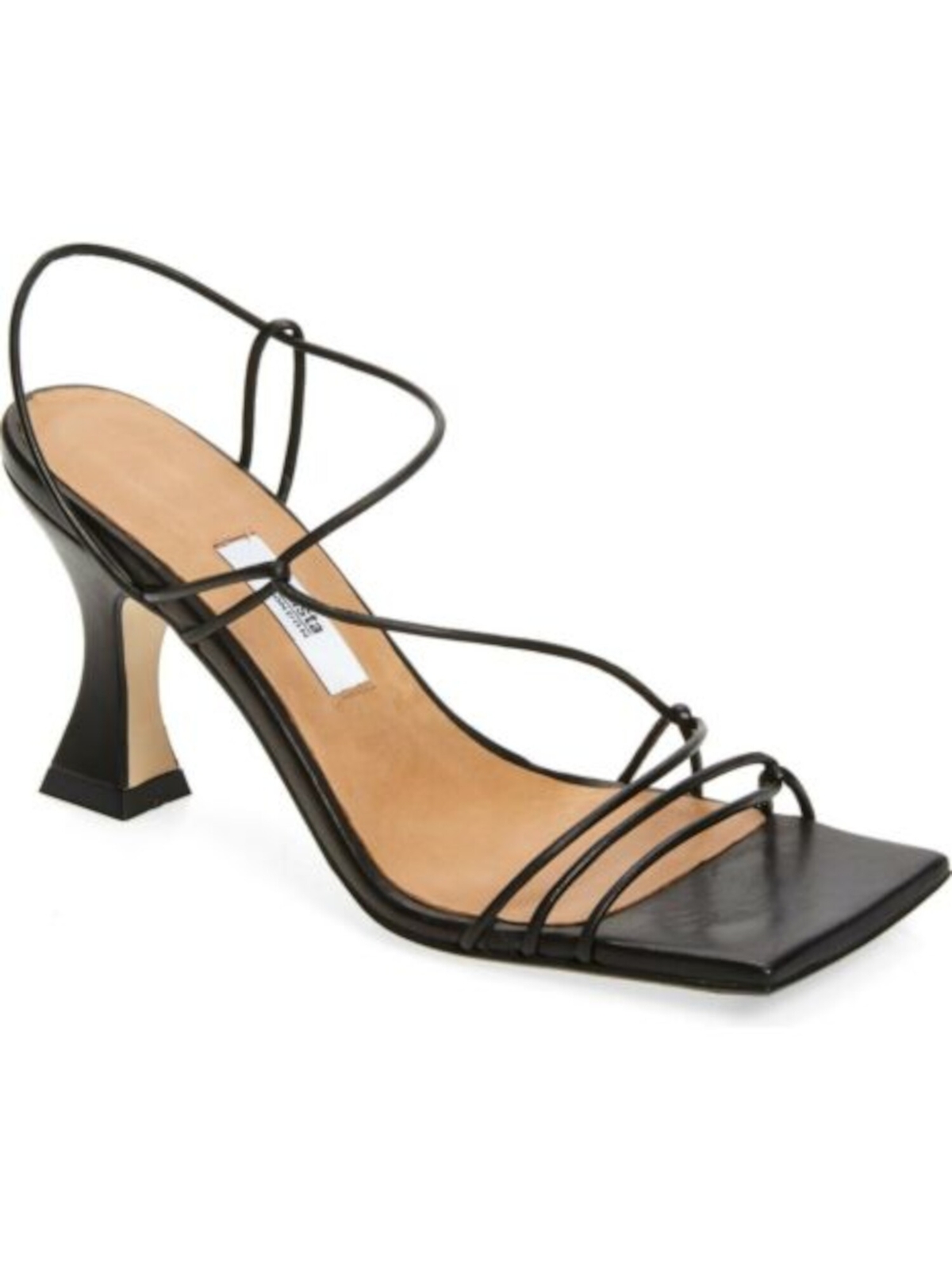 MIISTA Женские черные кожаные сандалии с ремешками Sally Square Toe Flare без шнуровки 37 16990₽
