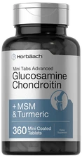 Glucosamine Chondroitin MSM Plus Turmeric | 360 Tablets | Non-GMO | by Horbaach