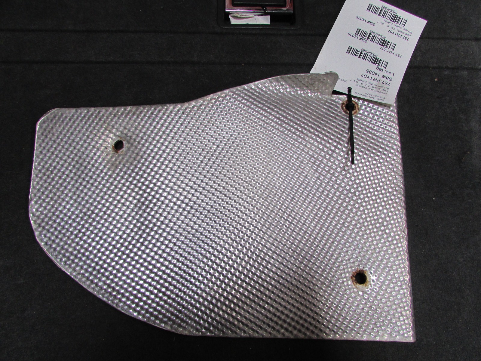 Ferrari F430, RH, Right, Muffler Heat Shield, Used, P/N 208654